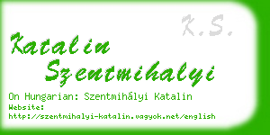 katalin szentmihalyi business card